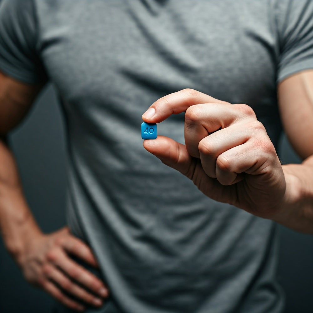 man holding a tren trenbolone tablet
