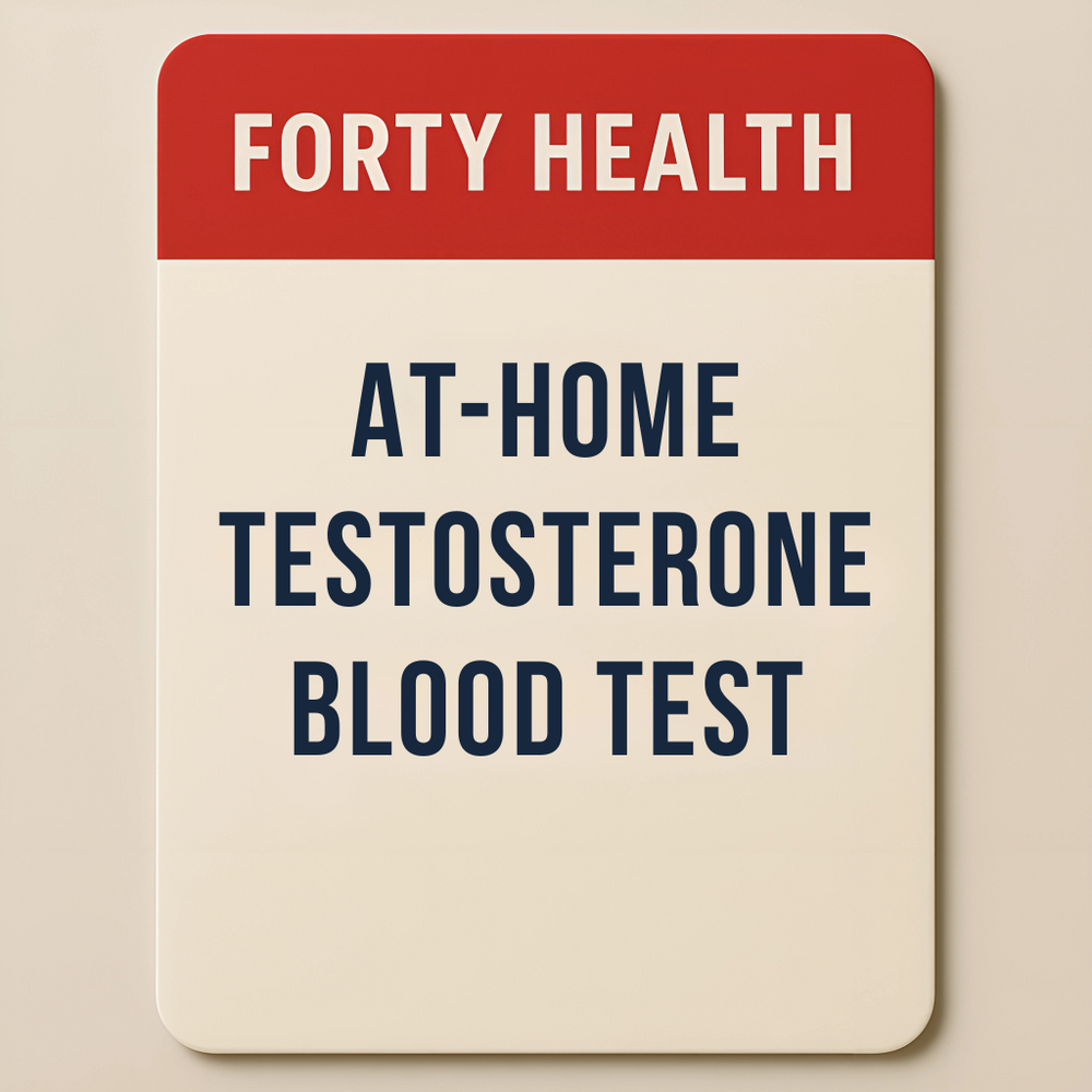 At-home testosterone blood test kit by Forty Health - Designed for men seeking accurate testosterone level testing and hormone optimization from home.
