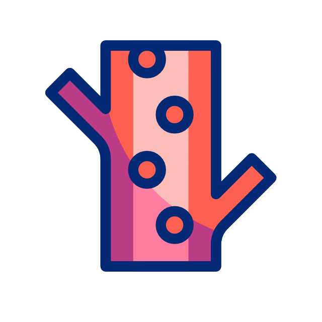 Illustration of clogged blood vessels representing poor circulation and vascular plaque buildup — a common underlying cause of erectile dysfunction (ED) and low testosterone, now treatable with Forty Health’s clinically formulated medications.
