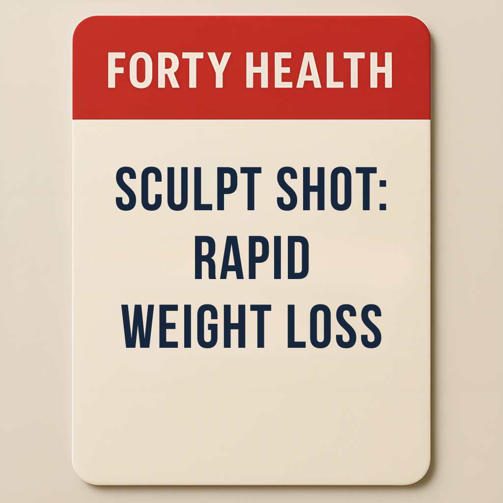 Sculpt Shot by Forty Health – latest and innovative medical weight loss solution and treatment using weekly GLP-1 injections, designed for men focused on losing weight fast as seen on TV with lasting results and lifestyle modification.